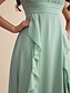 baratos Vestidos de Renda-Chiffon Ruffle V Neck Maxi Dress