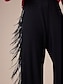 abordables pantalons-Cotton Tassel Wide Leg Maxi Pants