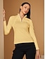 baratos roupa feminina-Elegant Long Sleeve Polo Shirt