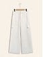 economico pantaloni-Wide Leg Flap Pocket Pants