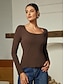 preiswerte T-Shirts-Solid Viscose Casual Long Sleeve T Shirt