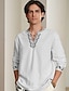 cheap Shirts-Upgrade Embroidered Linen Striped Long Sleeve Shirt