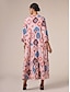 abordables Print Dresses-Geometric Satin Ethnic Maxi Dress