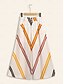 cheap Two Piece Sets-Satin Orange Crossover Collar Blouse &amp; Multi Color Stripe Wide Leg Pants Two Piece Sets