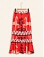 baratos Skirts-Bohemian Elegant Chiffon Printed Midi Skirt