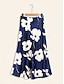 economico gonne-Floral Navy Ankle Length Skirt