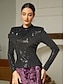 baratos Blouses-Ruched Sequin Fashion Blouse