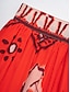 cheap Skirts-Chiffon Orange Printing Elegant Bohemia Midi Skirt