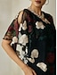 preiswerte Silvester Kleider-Embroidered Floral Sleeveless Maxi Dress