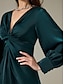 cheap Party Dresses-Satin Dark Green Twist Elegant Fashion Maxi Party Dress