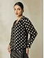 billige Blouses-Polka Dot Juliet Sleeve Chiffon Blouse