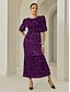 baratos Vestidos de Renda-Sequin Velour Puff Sleeve Maxi Dress