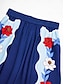 cheap Pants-Satin Loose Wide Leg Vacation Artistic/ Retro Printing Causal Pants