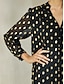 baratos blusas-Polka Dot Juliet Sleeve Chiffon Blouse