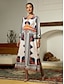 baratos Print Dresses-Bohemian Geometric Satin V Neck Maxi Dress