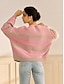 cheap Sweaters-Chenille Set-in Crew Neck Ribbed Knit Sweater