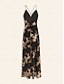 economico Abiti da festa-Sequin Floral Sleeveless Backless Maxi Dress