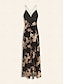 preiswerte Silvester Kleider-Sequin Floral Sleeveless Backless Maxi Dress