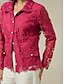 economico giacche e cappotti-Lace Button Down Daily Shacket