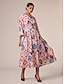 preiswerte Print Dresses-Geometric Satin Ethnic Maxi Dress