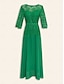 baratos Vestidos de Renda-Lace Chiffon Belted Maxi Dress