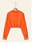 cheap Shirts-Satin Orange Crossover Collar Casual Daily Blouse