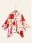 billige Shirts-Floral Magyar Sleeve Irregular Hem Shirt Collar Casual Daily Shirt