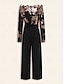 baratos Jumpsuits-Sequin Belted Off Shoulder Jumpsuit