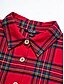 baratos Shirts-Cotton Plaid Collared Long Sleeve Shirt