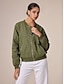 cheap Jackets &amp; Coats-100% Cotton Embroidered Bomber Zipper Crew Neck Jacket