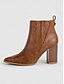 abordables Boots-Stylish Faux Leather High Heels Chelsea Boots