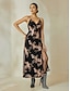 economico Abiti da festa-Sequin Floral Sleeveless Backless Maxi Dress