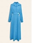 abordables Vestidos casuales-Cotton Button Up Maxi Dress