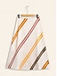 cheap Skirts-Satin Multi Color Stripe Casual Daily Midi Skirt