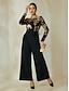 economico Jumpsuits-Sequin Belted Off Shoulder Jumpsuit