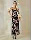 abordables Robes Soirée-Sequin Floral Sleeveless Backless Maxi Dress