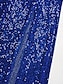 cheap Party Dresses-SequinBlue Ruched Off Shoulder Split Ends Maxi Dress