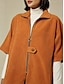 cheap Jackets &amp; Coats-Cotton Elegant Fringe Hem Fleece Lapel Jacket