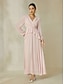 abordables Robes Soirée-Ruffle Wrap Chiffon Maxi Dress