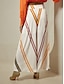 cheap Two Piece Sets-Satin Multi Color Stripe Slash Neck Blouse &amp; Wide Leg Pants Two Piece Sets