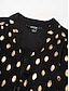 abordables blouses-Polka Dot Juliet Sleeve Chiffon Blouse