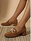 abordables Sandals-Pearl Bow Suede Loafers