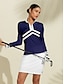 cheap Zip Up Pullover-Quick Dry Color Blocked Polo Shirt