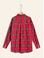 cheap Shirts-100% Cotton Plaid Collared Long Sleeve Shirt