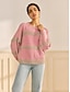 cheap Sweaters-Chenille Set-in Crew Neck Ribbed Knit Sweater