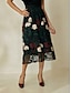 billige Skirts-Virginia Embroidery Floral Midi Skirt