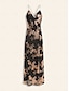 billige Kjoler til nyttårsaften-Elegant Sequin Floral Sleeveless Maxi Dress