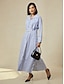 economico Vestiti casual-Stripe Cotton Button Up Maxi Shirt Dress