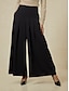 cheap Two Piece Sets-Knitwear Crossover Collar Blouse Wide Leg Pants Two Piece Set