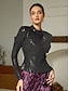 cheap Blouses-Sequin Ruched Glitter Fashion Blouse